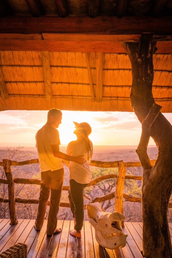 Cameron And Natasha Watch Sunset From Deck Of Ants Hill Safari Lodge