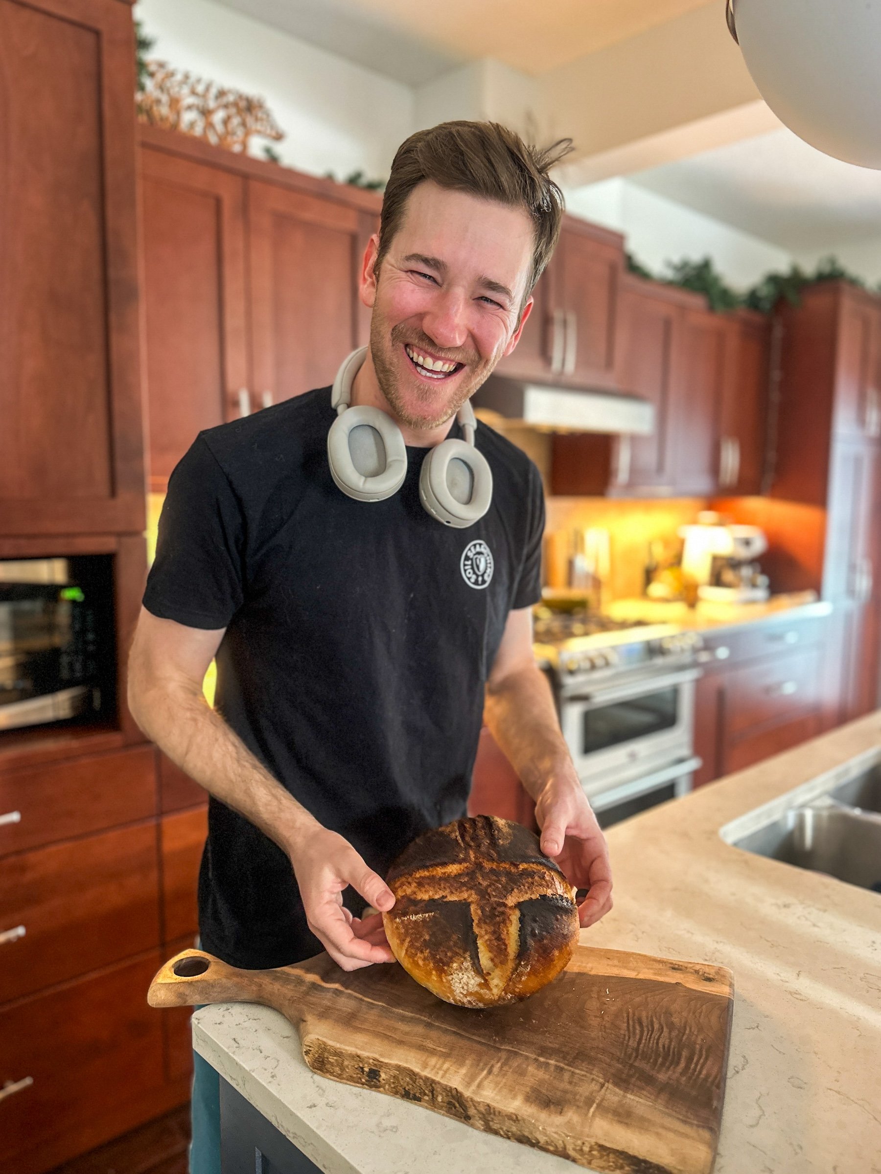 Cameron With Bread At Home