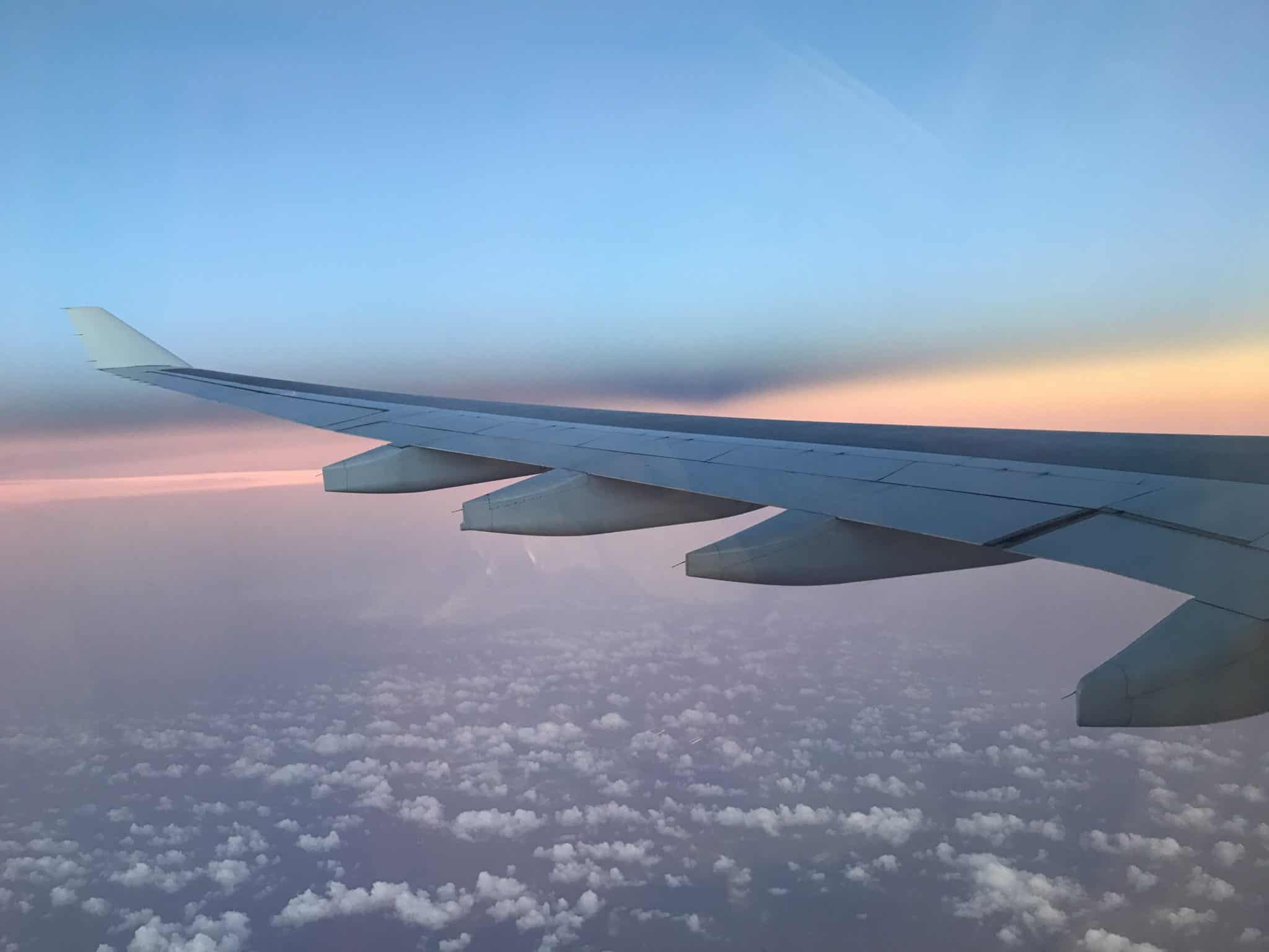 Sunset Outside An Airplane Window