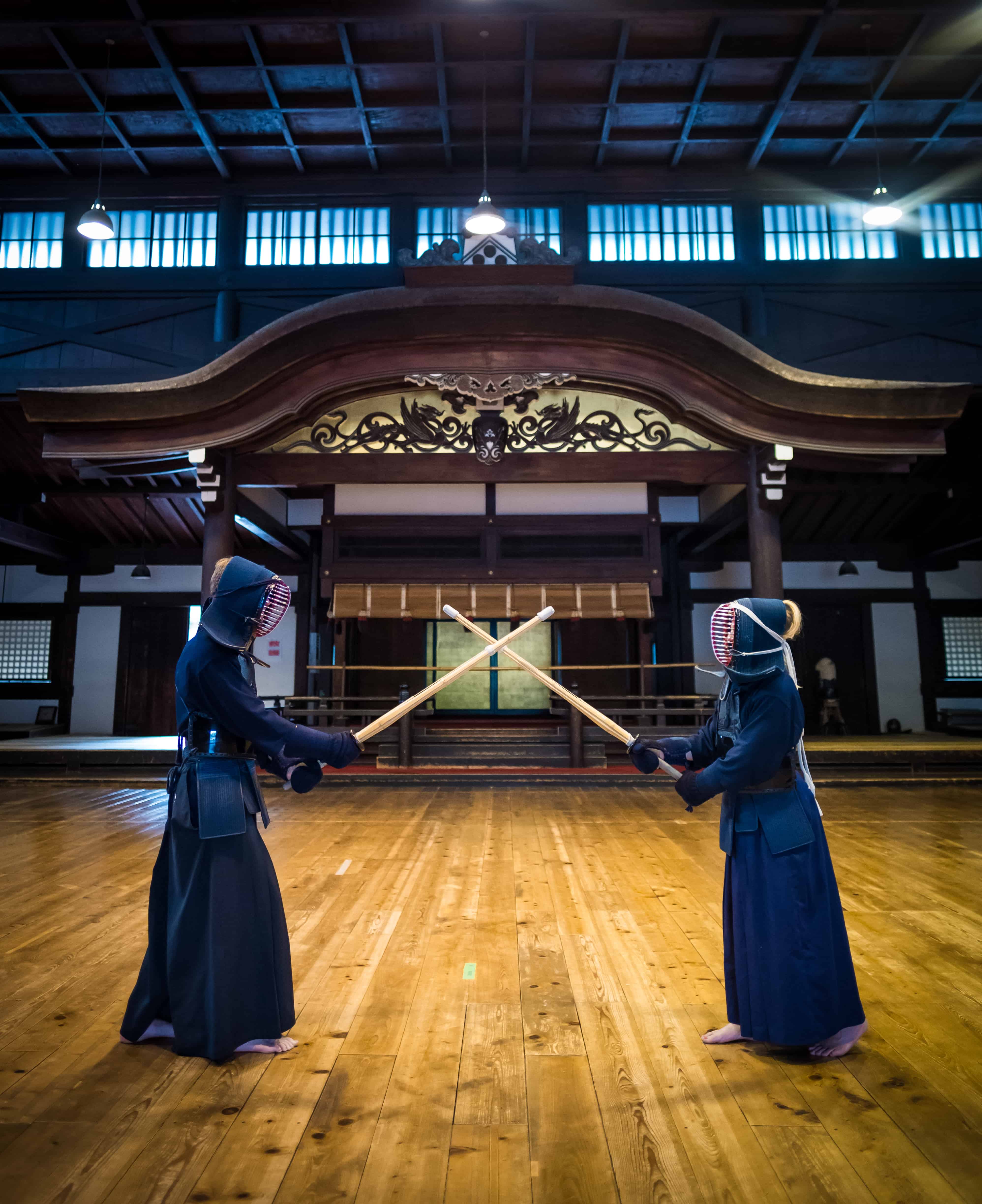 Cameron And Natasha Practicing Kedno In Kyoto Dojo