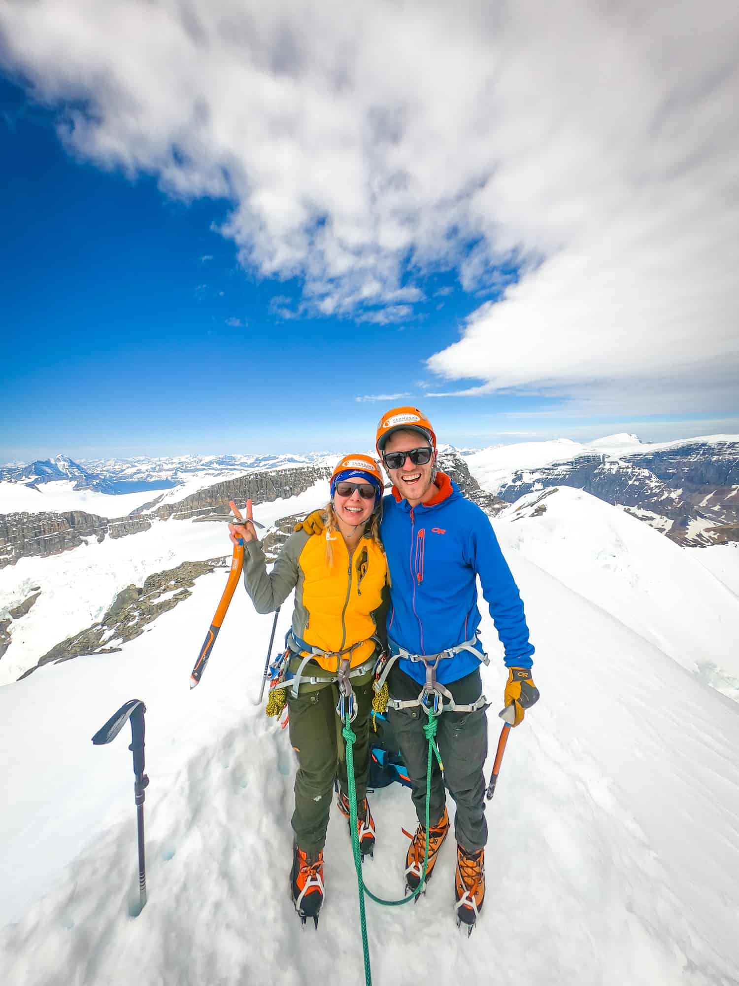 Cameron Seagle And Natasha Alden On Summit Of Mount Athabasca