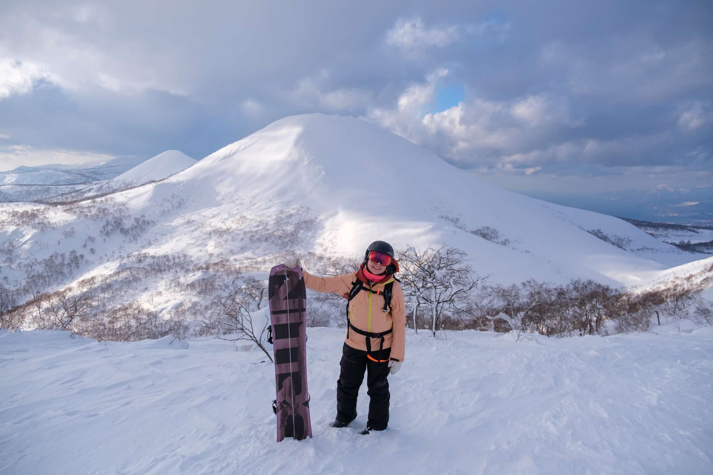 Natasha Splitboarding on Nitonupuri. Niseko Backcountry
